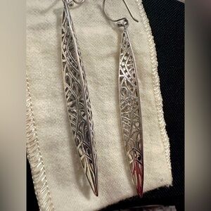 Rare & retired SILPADA  STERLING 3D STILETTO FILIGREE 3D LONG DANGLE EARRINGS